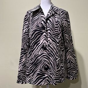 Chicos Jacket/Blazer w/ Buttons & Pockets, Animal Print, Size 2 (US 12)